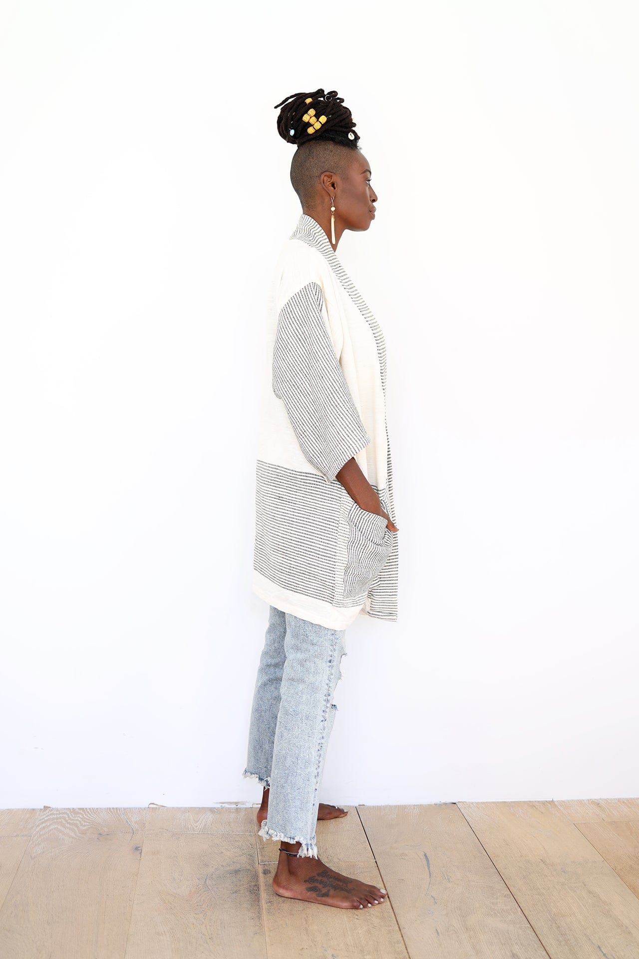 ShopYego Top Ivory & Stripes Zelalem Cardi