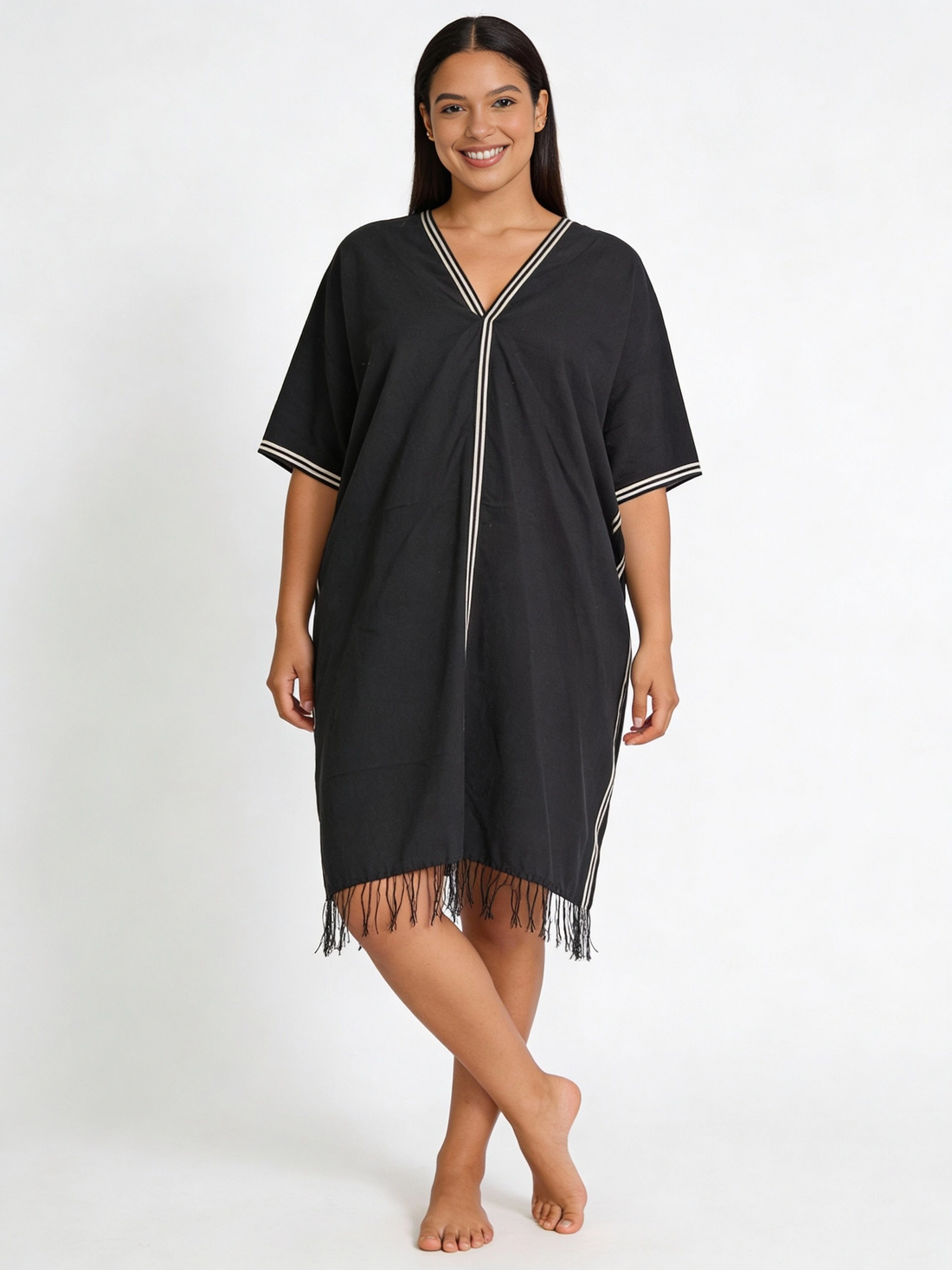 ShopYego Top Luxe Noir Romi Kaftan - Luxe Noir