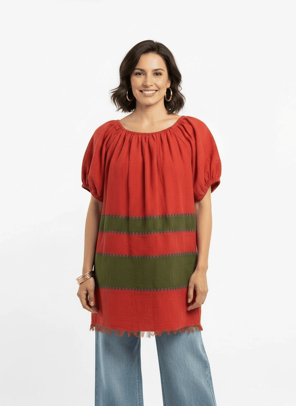 Liya Top- Sunbaked Red